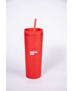 CCD Sipper (PACK OF 2) - Red rubber paint with Lid and Straw (530ml each) 